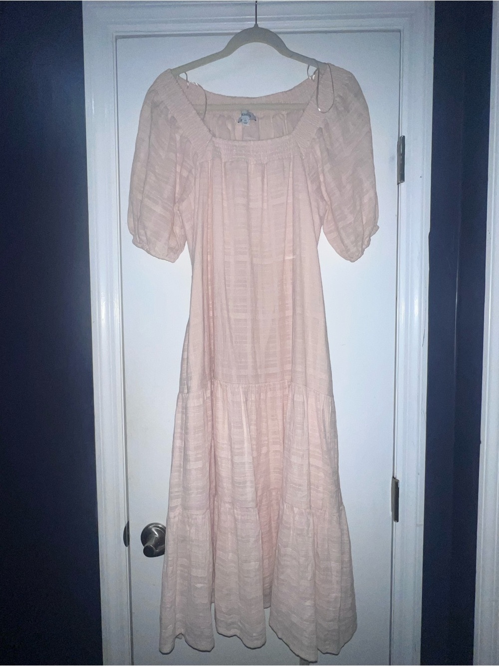 Evereve Blush Tiered Off-Shoulder Maxi Dress